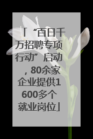 “百日千万招聘专项行动”启动，80余家企业提供1600多个就业岗位