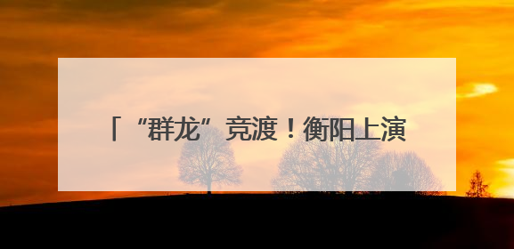 “群龙”竞渡！衡阳上演水上版“速度与激情”