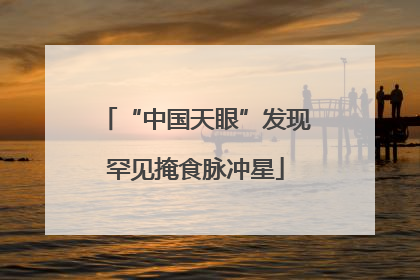 “中国天眼”发现罕见掩食脉冲星