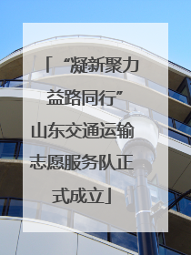 “凝新聚力 益路同行”山东交通运输志愿服务队正式成立