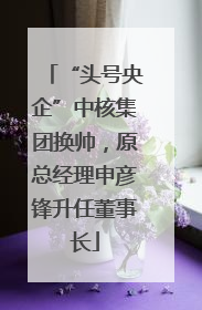“头号央企”中核集团换帅，原总经理申彦锋升任董事长