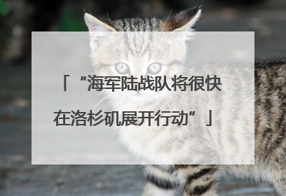 “海军陆战队将很快在洛杉矶展开行动”