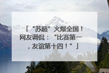 “苏超”火爆全国！网友调侃：“比赛第一，友谊第十四！”