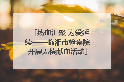 热血汇聚 为爱延续——临湘市检察院开展无偿献血活动
