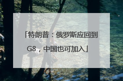 特朗普：俄罗斯应回到G8，中国也可加入