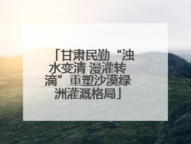 甘肃民勤“浊水变清 漫灌转滴”重塑沙漠绿洲灌溉格局