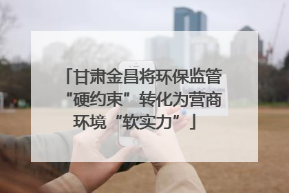 甘肃金昌将环保监管“硬约束”转化为营商环境“软实力”
