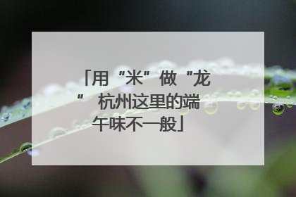 用“米”做“龙” 杭州这里的端午味不一般