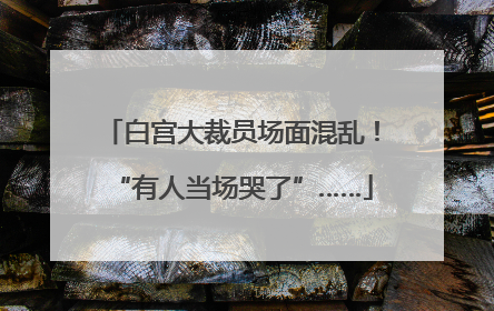白宫大裁员场面混乱！“有人当场哭了”……