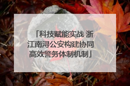 科技赋能实战 浙江南浔公安构建协同高效警务体制机制