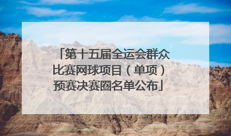 第十五届全运会群众比赛网球项目（单项）预赛决赛圈名单公布