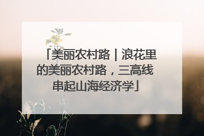 美丽农村路｜浪花里的美丽农村路，三高线串起山海经济学