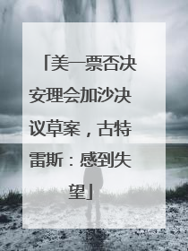 美一票否决安理会加沙决议草案，古特雷斯：感到失望
