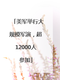 美军举行大规模军演，超12000人参加