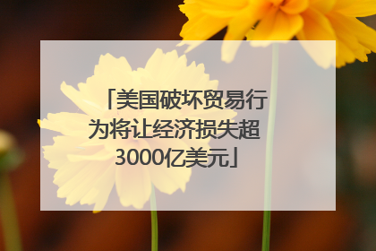 美国破坏贸易行为将让经济损失超3000亿美元