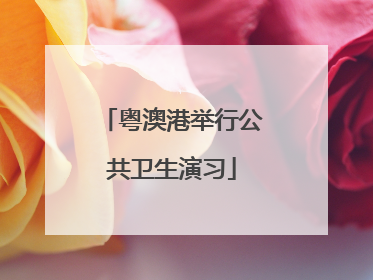 粤澳港举行公共卫生演习