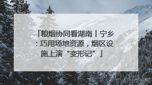 粮烟协同看湖南丨宁乡：巧用场地资源，烟区设施上演“变形记”