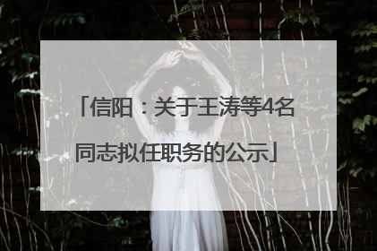 信阳：关于王涛等4名同志拟任职务的公示
