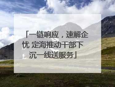 一链响应，速解企忧 定海推动干部下沉一线送服务