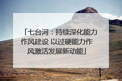 七台河：持续深化能力作风建设 以过硬能力作风激活发展新动能