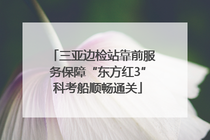三亚边检站靠前服务保障“东方红3”科考船顺畅通关