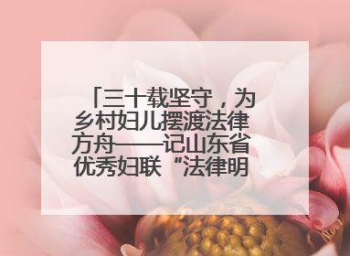三十载坚守，为乡村妇儿摆渡法律方舟——记山东省优秀妇联“法律明白人”张秀雪