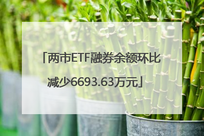 两市ETF融券余额环比减少6693.63万元