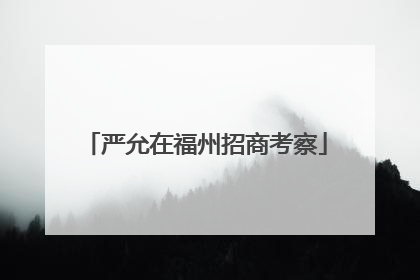 严允在福州招商考察