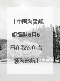 中国海警舰艇编队6月6日在我钓鱼岛领海巡航
