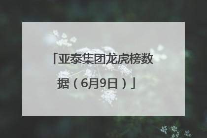 亚泰集团龙虎榜数据（6月9日）