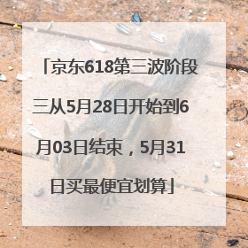 京东618第三波阶段三从5月28日开始到6月03日结束，5月31日买最便宜划算