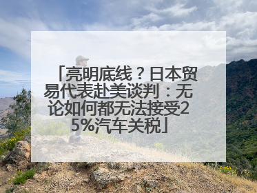 亮明底线？日本贸易代表赴美谈判：无论如何都无法接受25%汽车关税
