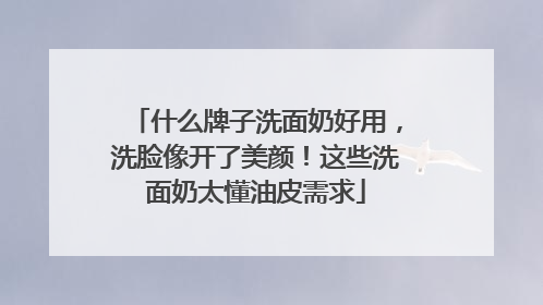 什么牌子洗面奶好用，洗脸像开了美颜！这些洗面奶太懂油皮需求