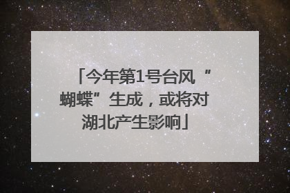 今年第1号台风“蝴蝶”生成，或将对湖北产生影响