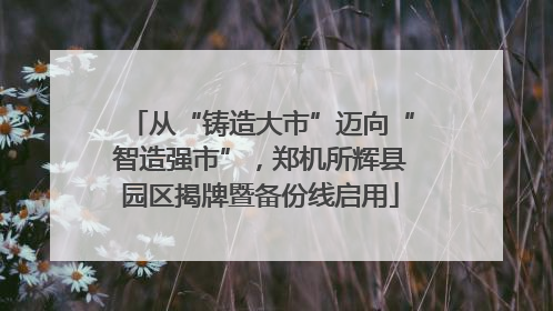 从“铸造大市”迈向“智造强市”，郑机所辉县园区揭牌暨备份线启用