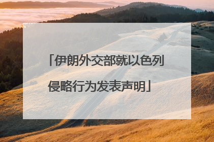伊朗外交部就以色列侵略行为发表声明
