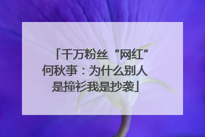千万粉丝“网红”何秋亊：为什么别人是撞衫我是抄袭