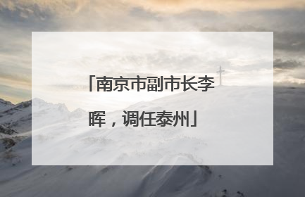 南京市副市长李晖，调任泰州