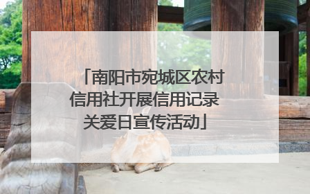 南阳市宛城区农村信用社开展信用记录关爱日宣传活动