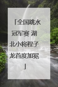 全国跳水冠军赛 湖北小将程子龙首度加冕