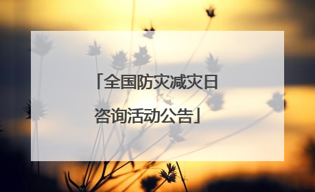 全国防灾减灾日咨询活动公告