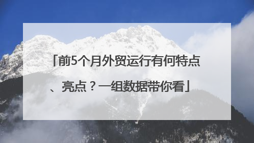 前5个月外贸运行有何特点、亮点？一组数据带你看
