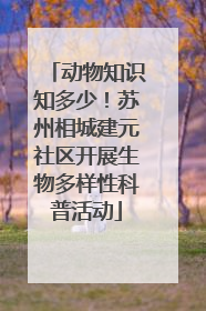 动物知识知多少！苏州相城建元社区开展生物多样性科普活动