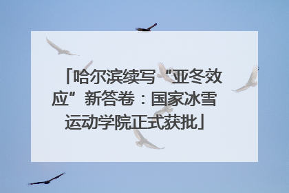 哈尔滨续写“亚冬效应”新答卷：国家冰雪运动学院正式获批