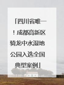 四川省唯一！成都高新区骑龙中水湿地公园入选全国典型案例