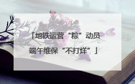 地铁运营“粽”动员 端午维保“不打烊”
