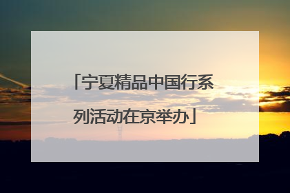 宁夏精品中国行系列活动在京举办