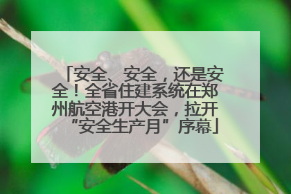 安全、安全，还是安全！全省住建系统在郑州航空港开大会，拉开“安全生产月”序幕