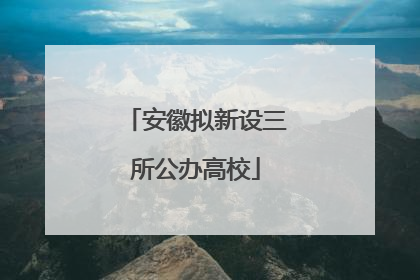 安徽拟新设三所公办高校