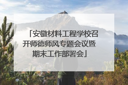 安徽材料工程学校召开师德师风专题会议暨期末工作部署会
